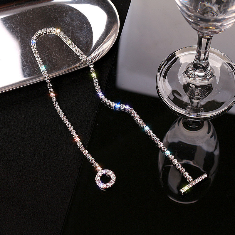 Collier À Chaîne Avec Fermoir Ot Et Strass Pour Femme Unique_voghion.com