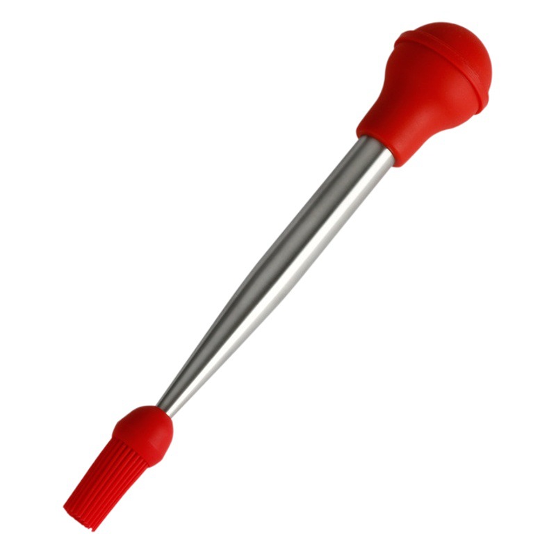 Manufacturer in stock multi-purpose stainless steel turkey seasoning pump seasoning syringe Turkey needle (brush head removable)