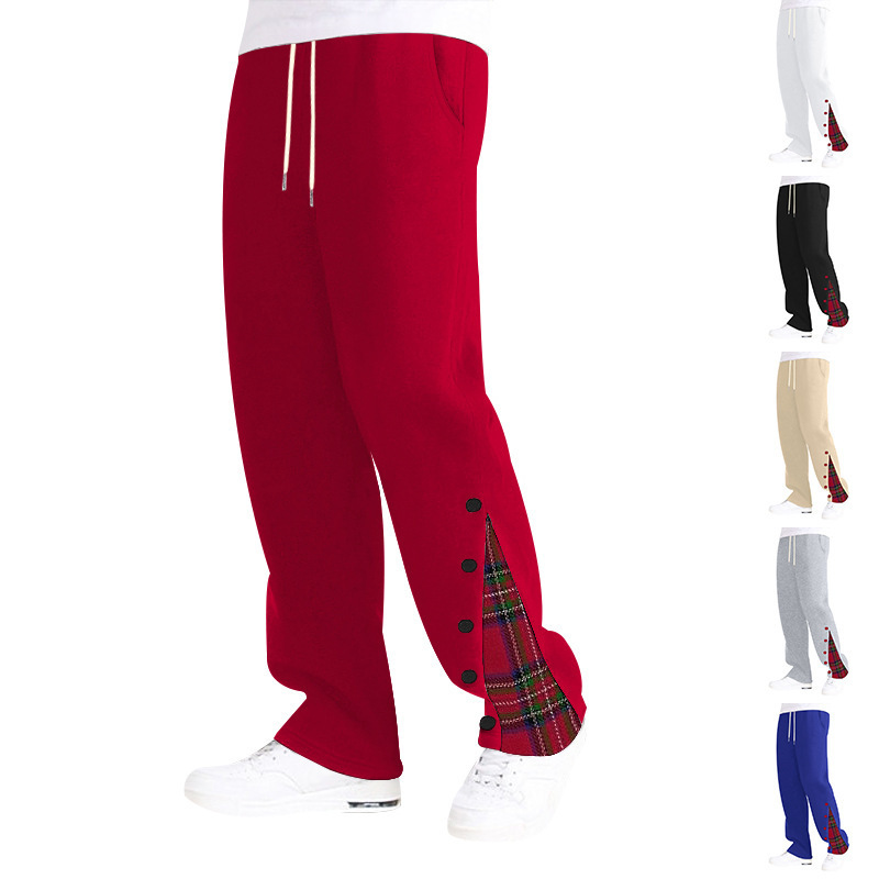 Cross-Border Men's Clothing Amazon American Heavyweight Men's Casual Pants Loose Christmas Basketball Button Casual Sports Pants