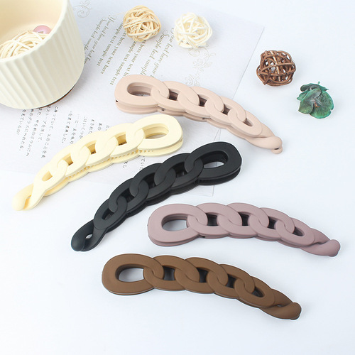 Korean style vertical banana clip, simple and fashionable commuter frosted hollow design twist clip, versatile ponytail clip for the back of the head