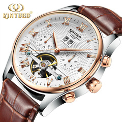 KINYUED men's watch multi-function fully automatic mechanical watch hollow tourbillon men's watch fashion mechanical watch