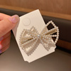 Hairgrip with bow from pearl, hair accessory, bangs, hairpins, internet celebrity