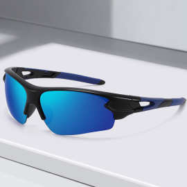 跨境欧美半框眼镜男女户外运动骑行驾驶太阳镜垂钓护目防风沙墨镜