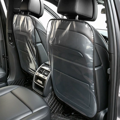 Seat Back Storage Bag, Car: Chair back anti-kick pad - transparent-anti-kick-pad-2-pack