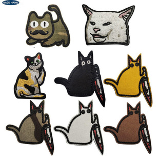 HaiKe outdoor spot cute cartoon fashion creative cat badge animal bag accessories Velcro morale stamp