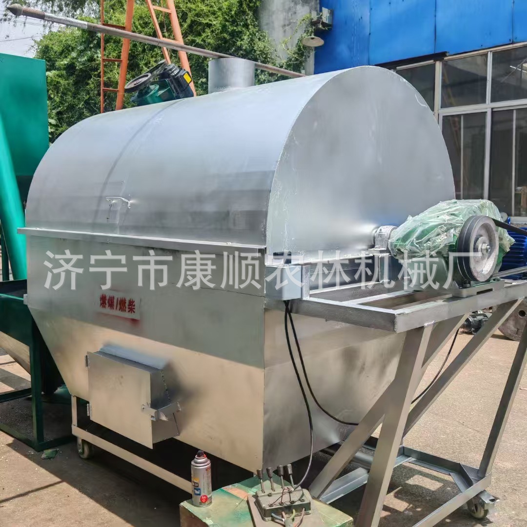大型煤炭加热炒货机厂家 煤气菜籽翻炒机 蚕豆花生米滚筒炒货机