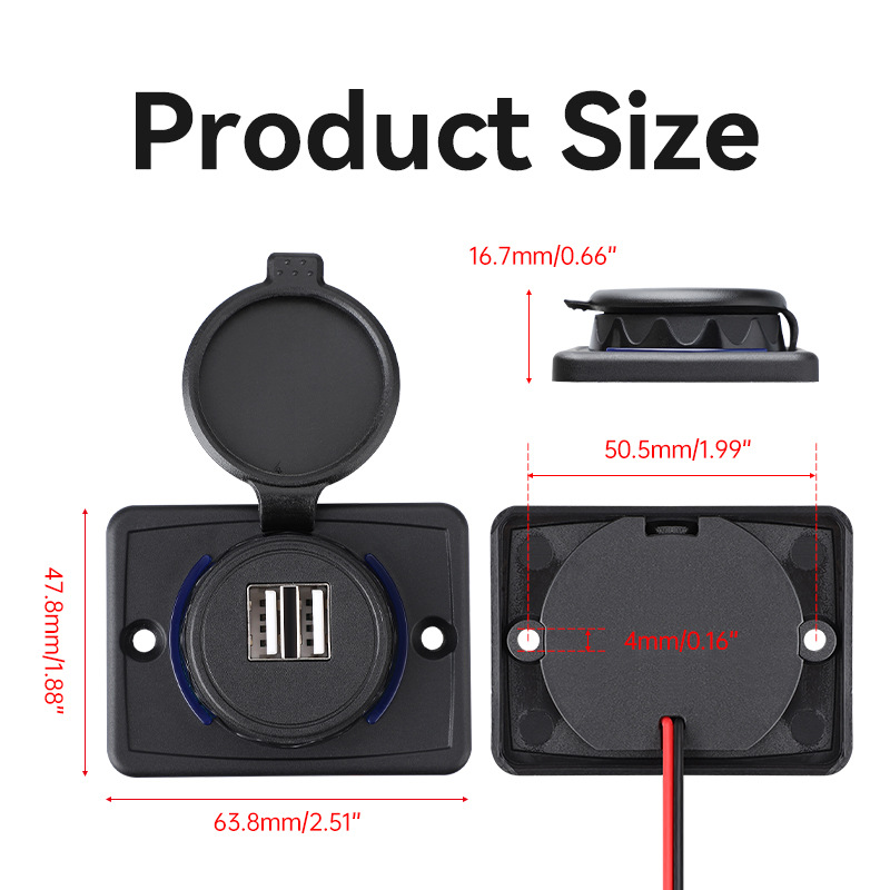 Asiento de masaje al por mayor transfronterizo, transporte público, autobús, automóvil, accesorios para vehículos recreativos, cargador de teléfono móvil modificado, doble usb image 4