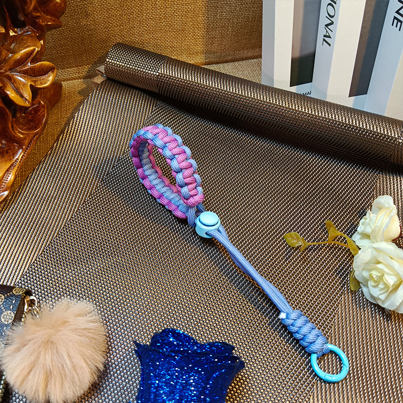 Cordón corto de muñeca hecha a mano de celebridades de Internet, color mezclado innovador, cordón para teléfono móvil anti-pérdida, llave para cámara, cordón para teléfono móvil, tarjeta