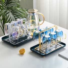 K532轻奢玻璃杯架家用杯子冷水壶套装耐高温茶杯加热防爆茶壶大容