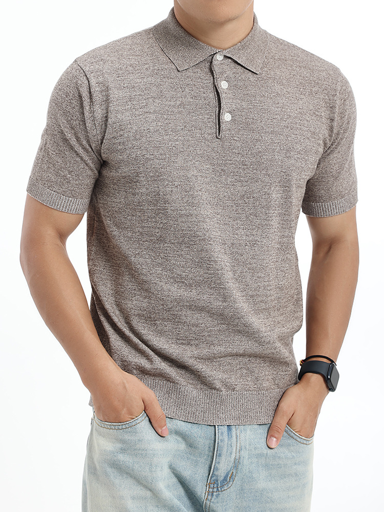 Europa y América transfronterizos algodón jersey polo hombre alto sentido de negocios casual lujo ligero revestimiento polo camisa de manga corta