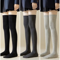 黑色襪子女中筒襪春秋冬款堆堆棉長筒過膝長襪jk小腿襪無骨襪瘦腿
