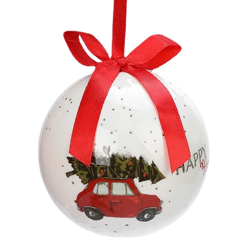 Gangheng Bola de Navidad transfronteriza con pintura creativa Bola de Navidad Bola de espuma de techo Decoración colgante de árbol de Navidad