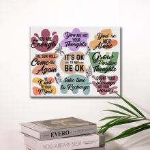 跨境热销专供英文心理健康教育教室装饰办公室无框挂画画芯海报