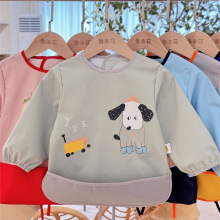 鲁冰花防水罩衣儿童长袖反穿衣防油污幼儿园宝宝饭衣儿童反穿衣