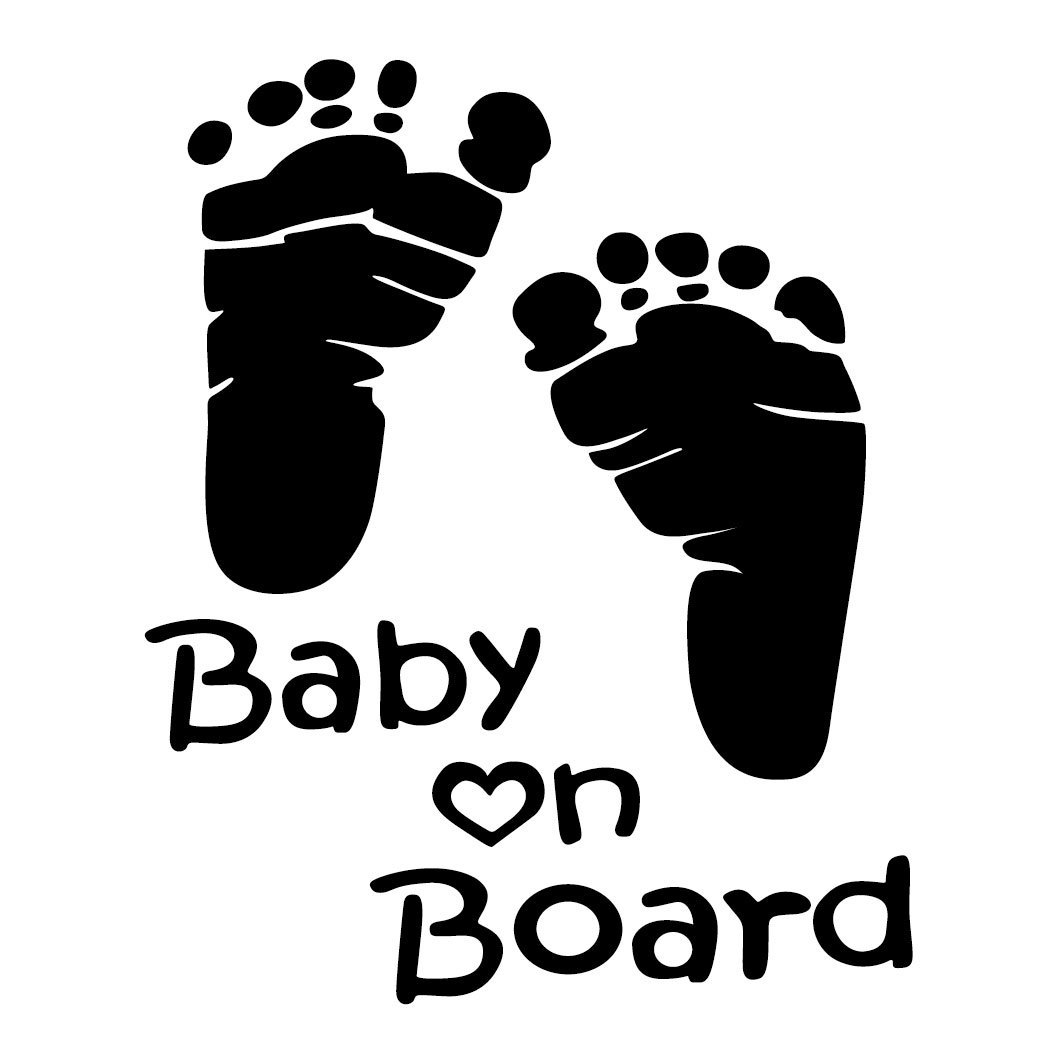 Comercio exterior europeo y americano bebé a bordo bebé huellas coche pegatinas coche seguridad reflectante advertencia bebé coche pegatinas