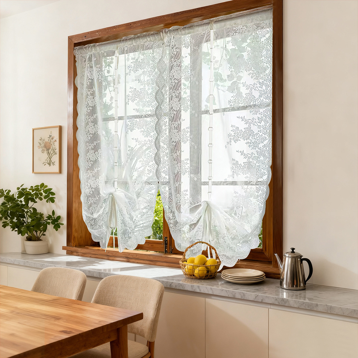 Amazon doble fila de flores cortinas