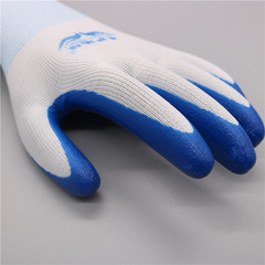 Nylon nitrile butadiene green dipped gloves wear-resistant anti-slip construction site work labor protection gloves wholesale