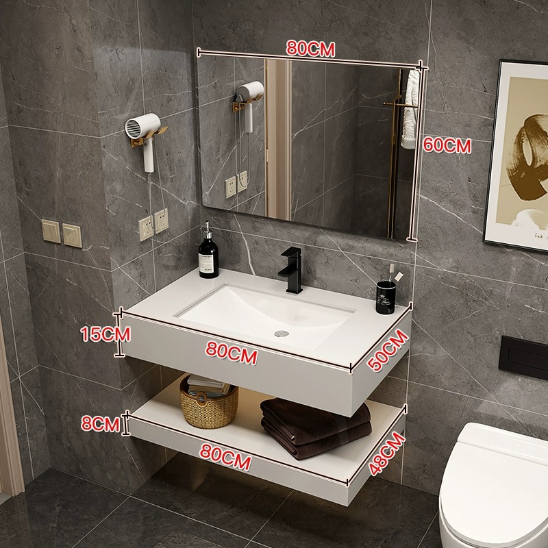 80 cm con espejo cuadrado ordinario