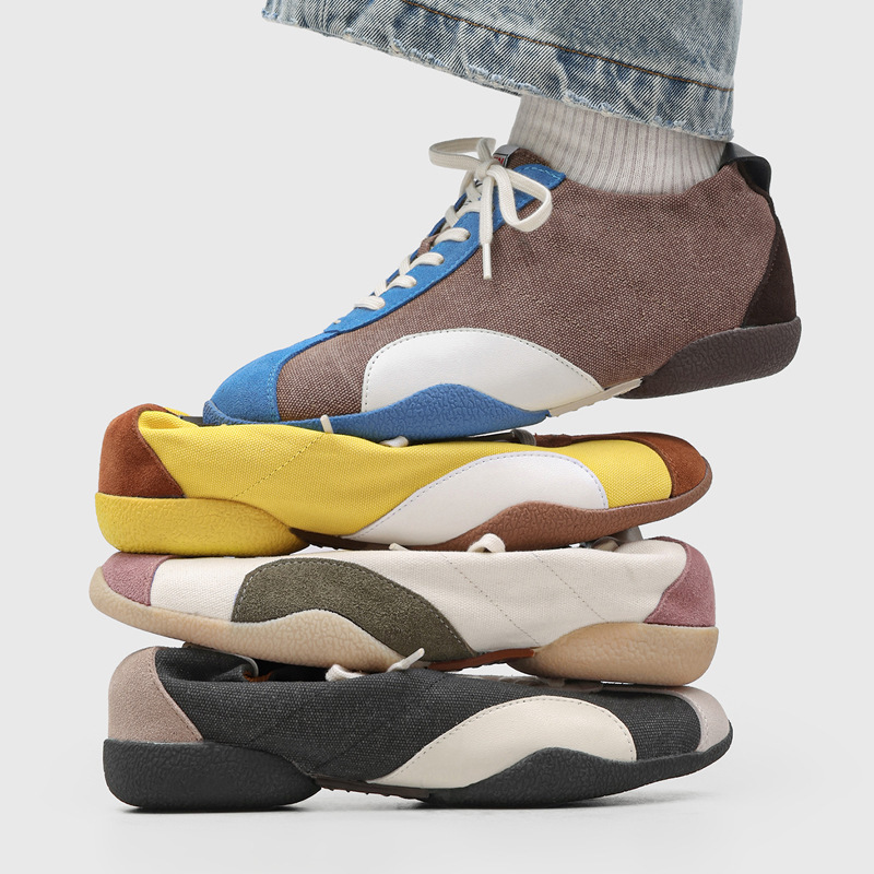 Niche retro distressed color-blocked FDCP brand casual lace-up German training flat shoes with 4.5CM internal height increase K004-J Niche retro distressed color-blocked FDCP brand casual lace-up German training flat shoes with 4.5CM internal height increase K004-J