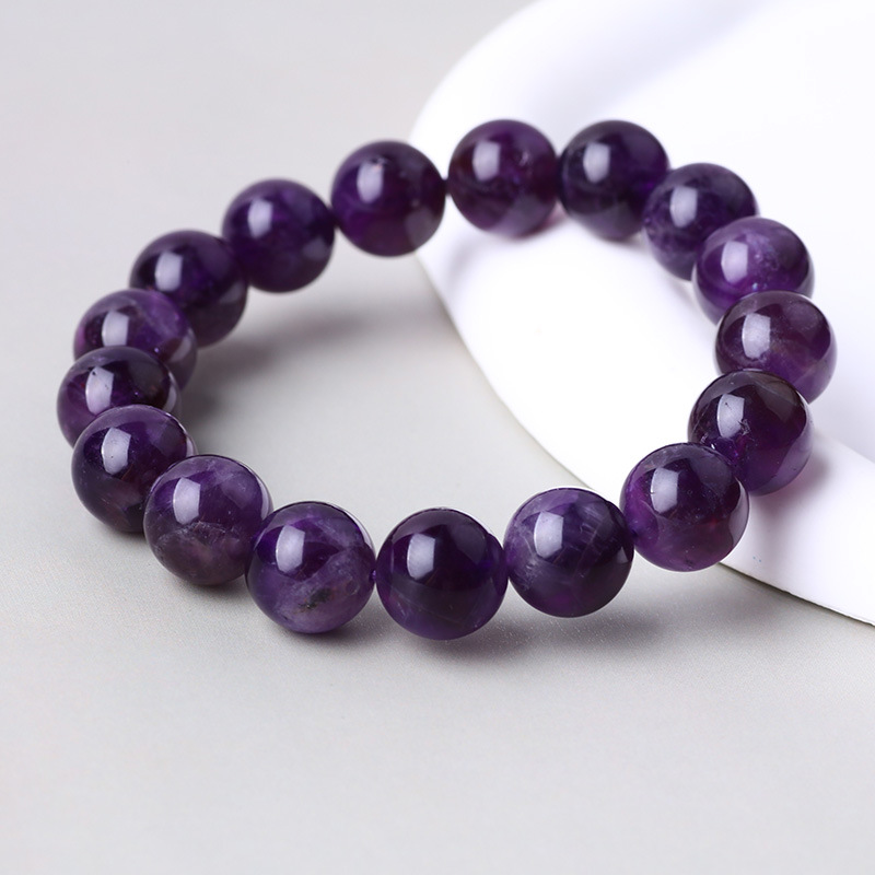 Pulseras de cuentas de amatista natural de alto nivel, pulseras de aire púrpura, pulseras de regalo para mujeres, buena suerte, pulseras de encanto púrpura