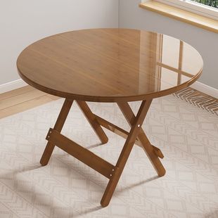 Folding Dining Table for Home Use, Small Apartment Table, Round Table, Dining Table, Small Table, Simple Outdoor Rental Room, Portable for Stalls