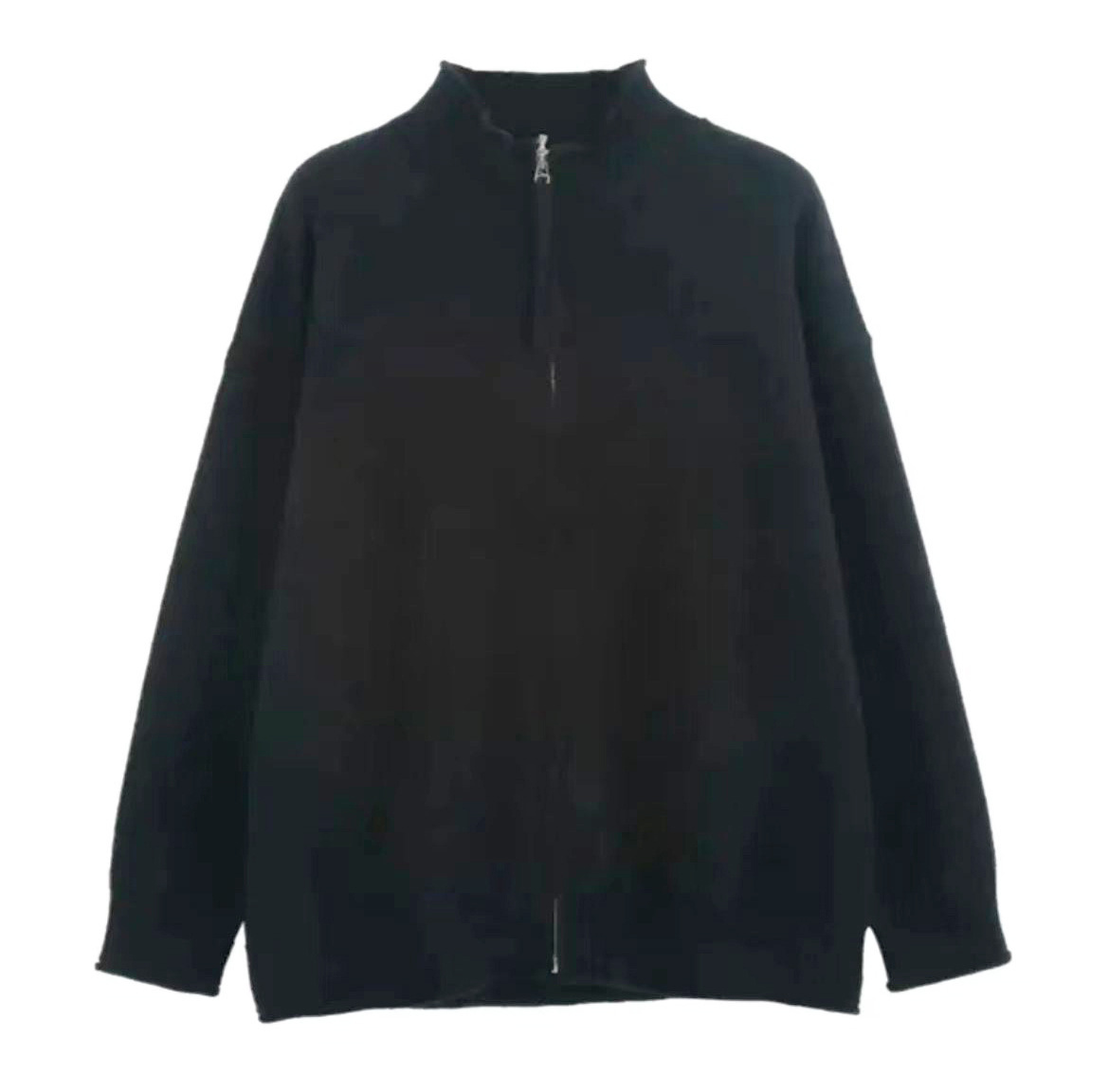 Explosiones transfronterizas de tamaño europeo suéter de punto de tamaño grande hombre chaqueta caliente de color sólido chaqueta con cremallera fábrica de negocios al por mayor