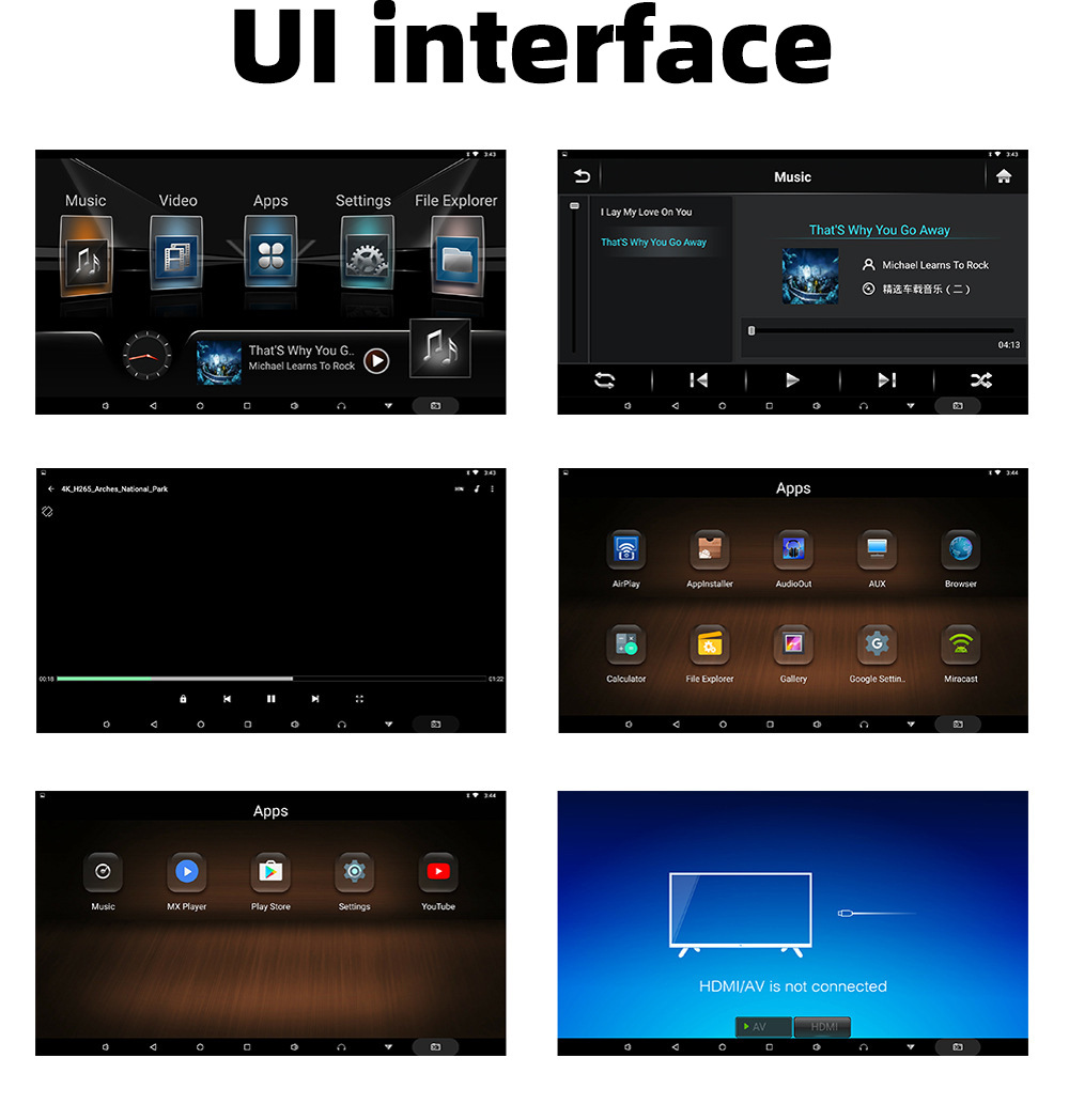 10.1-inch rear seat entertainment monitor with headrest 10.1inch External Android monitor 10.1inch Android monitor