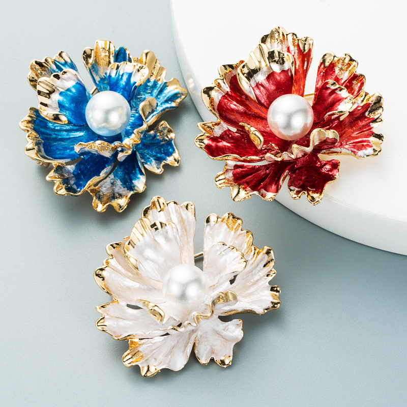 Fashion Pearl Multicolor Flower Brooch Wholesale Nihaojewelry display picture 2