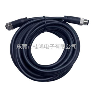 Guihong M12 4-core female straight head injection molding waterproof Aviation plug industrial connector