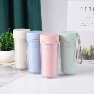 厂家直销创意麦香杯定制广告礼品塑料水杯定做双层保温杯子印logo