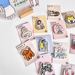 韓国zeroperzero家庭親子イラスト冷蔵庫貼りアクリル磁気磁石吸鉄石写真貼り