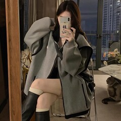 グレージャケットレディース春秋新作人気韓国初春新作ゆったりトレンドカジュアルジャケット