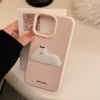 Bean pink long hair dog stickers