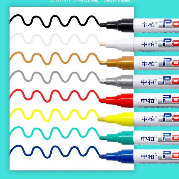 Zhongbai Paint Pen Sp111 Touch-Up Pen White Black Green Oil-Based Waterproof Marker Pen for Cars