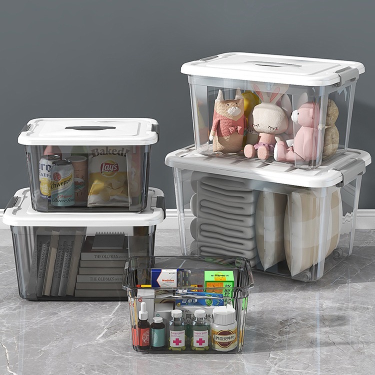 Transparent Storage Box Extra Large Storage Box Household Toy Organiser Plastic Clothes Snacks Storage Box Trunk
