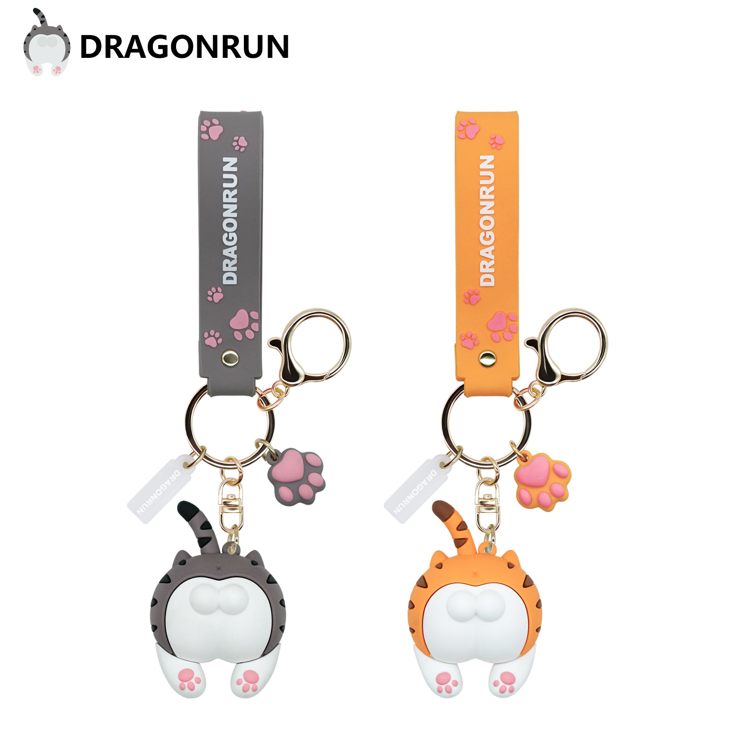 现货供应蛋蛋猫钥匙扣  创意猫屁股汽车钥匙链挂件情侣书包挂件