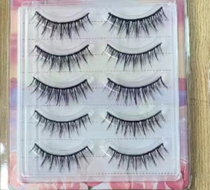 Suministro directo de fábrica transfronteriza natural larga Cruz gruesa japonés 3D afilado tallo transparente Luna doblar pestañas postizas