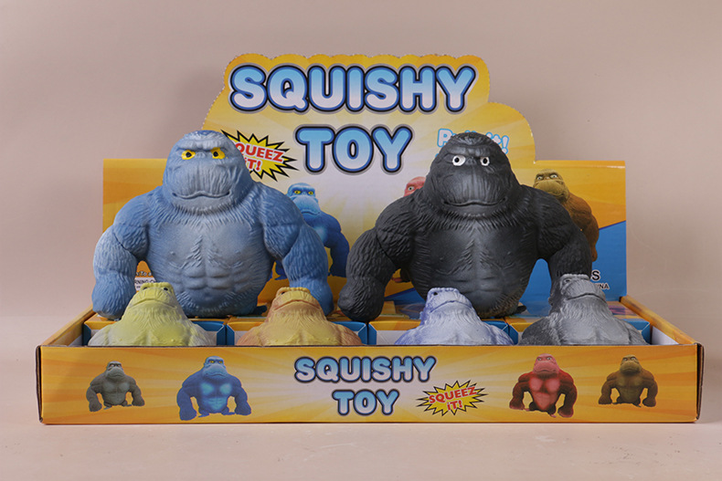 60g Weight Fidget Toys, squishy toy Toys Type TPR Material Orangutan Pattern Cartoon Style, Basic Style Total Huang Decompression Gorilla Toy Big Mouth Donkey Decompression Squeezing Toy Sand Carving Vent Artifact Bobo Chicken Internet-Famous Toys 5