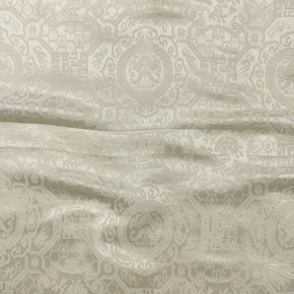 Jacquard seda cheongsam vestido chaqueta seda