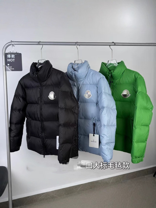 25 Winter Monkejia Citala Chest Wool Large Logo Logo Stand Collar Loose Basic Versatile Men's and Women's down Jacket