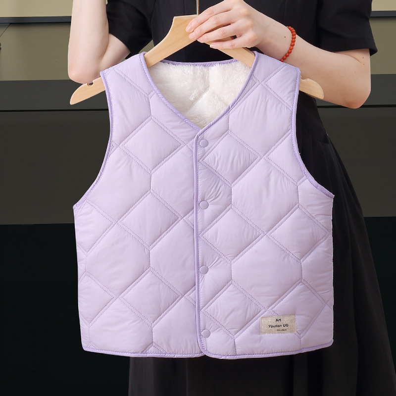 外贸秋冬新款校服神器保暖背心男女宝宝加厚中大童加绒坎肩马甲|undefined