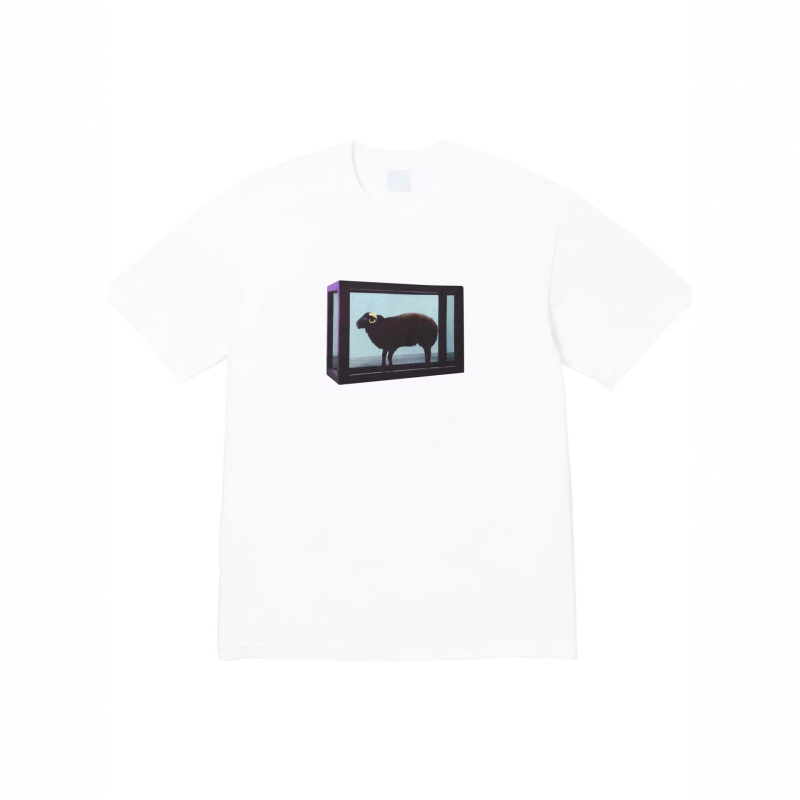 25Ss Damien Hirst Tee Artist Collaboration Goat and Sheep Short-Sleeved T-Shirt Pure Cotton Men's and Women's Base Shirt 25Ss Damien Hirst Tee Artist Collaboration Goat and Sheep Short-Sleeved T-Shirt Pure Cotton Men's and Women's Base Shirt