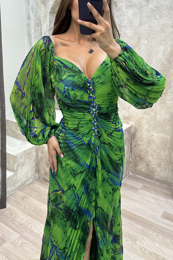 Pleated Long Sleeve Loose Comfortable Casual Women Dress Fashion Casual Daily Wear Dress For Women Spring Autumn Basic Dress_ecoleips.com