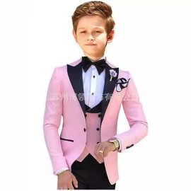 男童西服三件套西装礼服男西装套装修身正装新款演出服套装