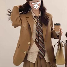英伦学院风制服套装女秋冬季新款韩版西装外套衬衫百褶裙三件套