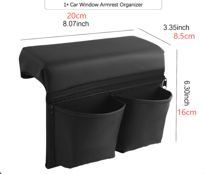 Car Window Storage Box Armrest Storage Bag Organizer Car Multifunctional Leather Storage Box Anti-Pressure
