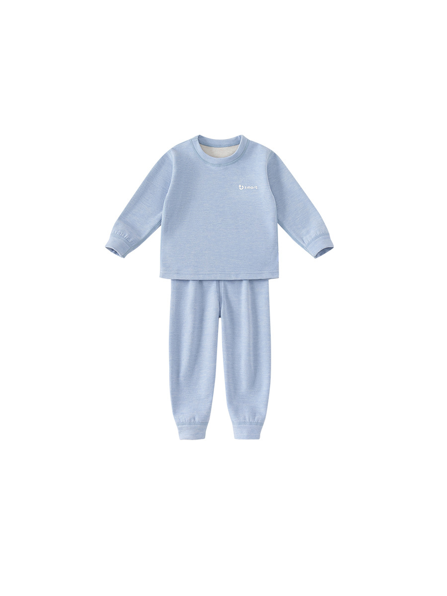 Niños con ropa doméstica niñas con pijamas de seda de otoño y invierno para niños con pantalones de otoño con ropa interior cálida de dos piezas