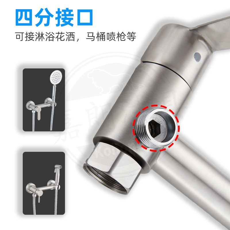 304 stainless steel shower faucet with cold and hot water, spray gun, multi-functional shower head, and concealed mixing valve Application Scenario
