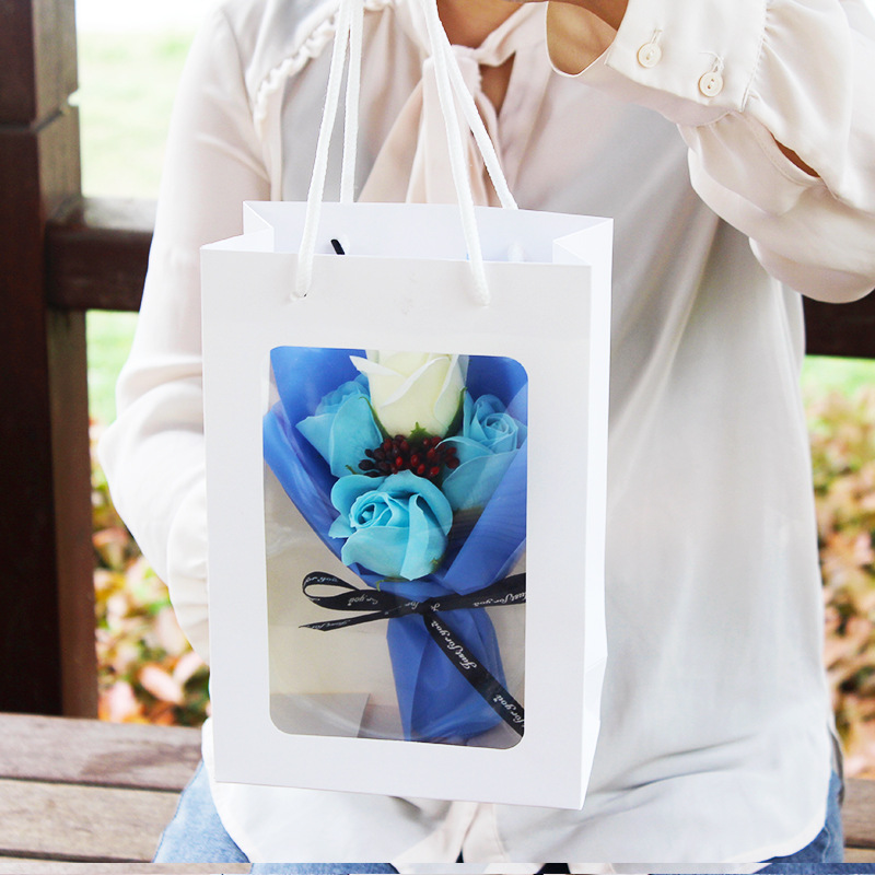 블루 + 화이트 토트백