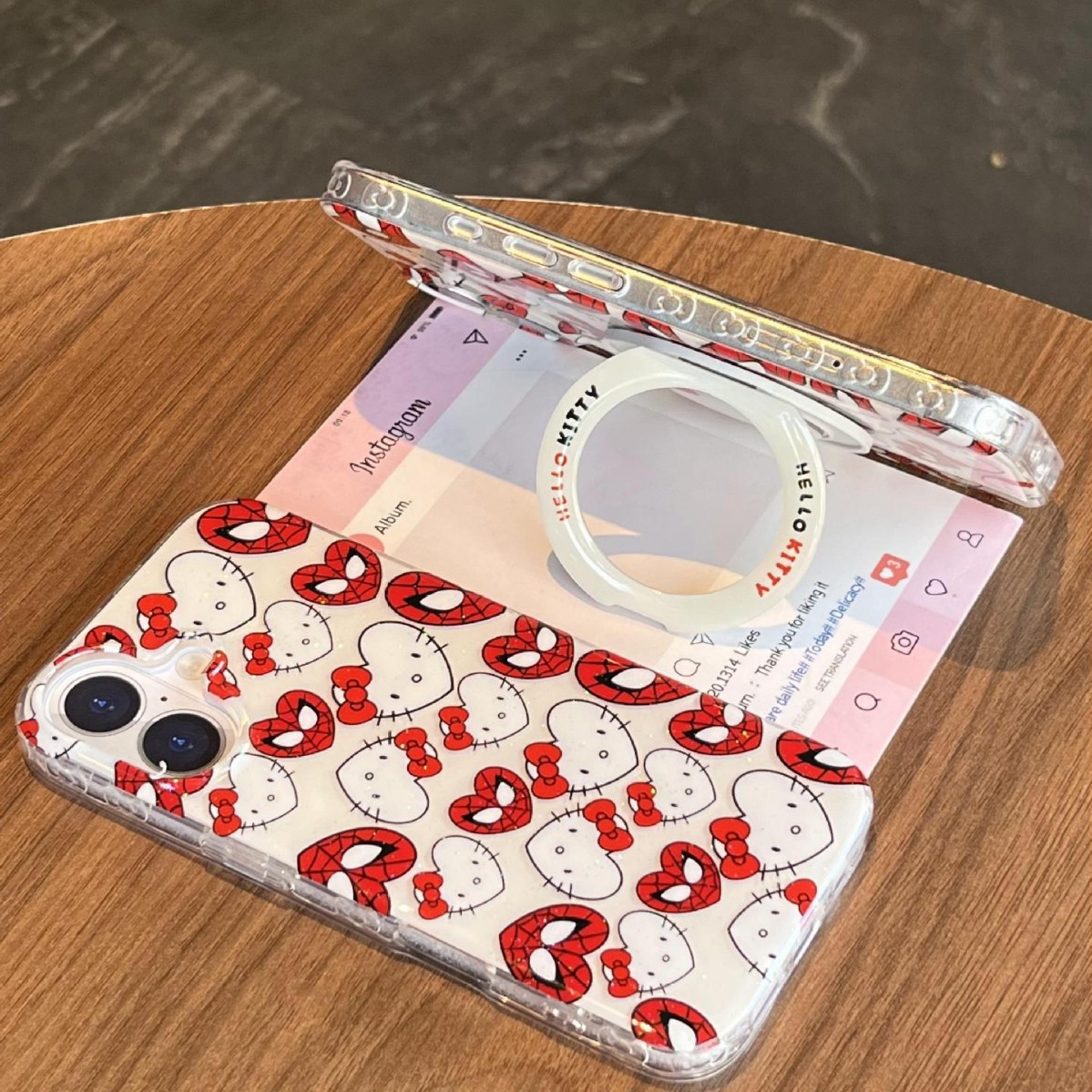 Dibujos animados coreanos amor KT gato para Apple 16ProMax funda para teléfono móvil 15Pro Spider-Man 14/13 Mujer 15PM